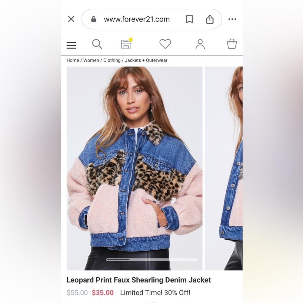 Forever 21 Leopard/Denim Jacket